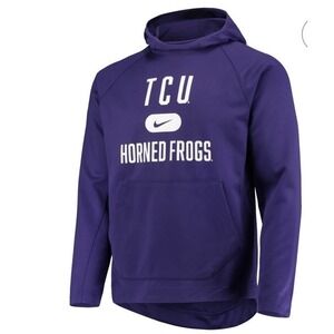 TCU Horned Frogs Hoodie Mens M Purple NCAA Football Nike Dri Fit Long Sleeve